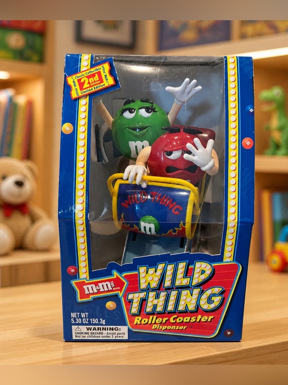 VTG M&M's 2002 Wild Thing Roller Coaster Candy Dispenser - Red & Green